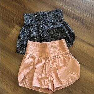 Lot of 2 Free People Movement The Way Home Shorts Women's M Orange Multi Color